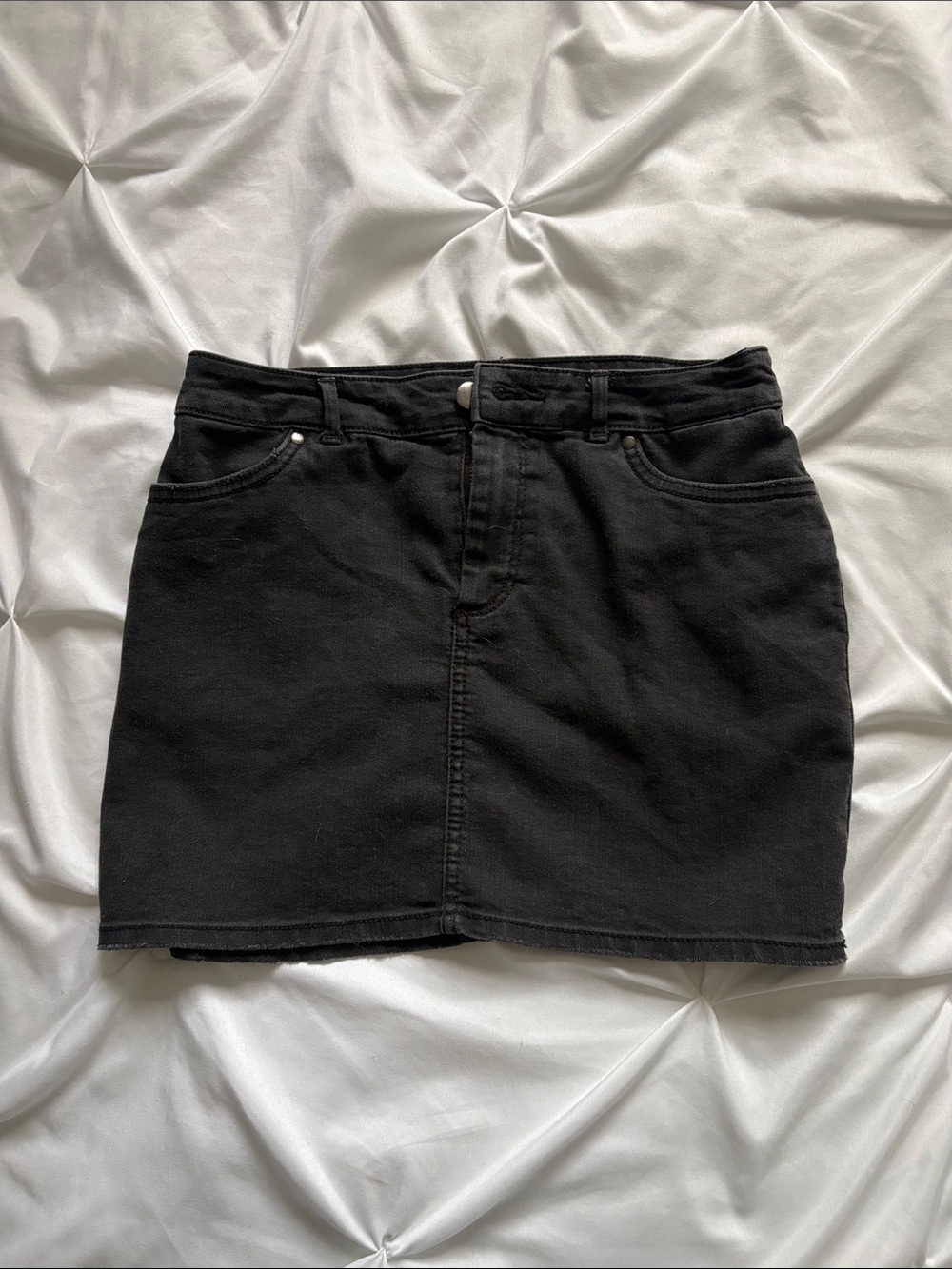 H&M Black Denim Mini Skirt - Simple A-Line